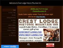 Tablet Screenshot of crest-lodge.com